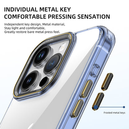 For iPhone 15 Pro iPAKY MG Series Transparent PC+TPU Phone Case(Transparent Black) - iPhone 15 Pro Cases by iPAKY | Online Shopping UK | buy2fix