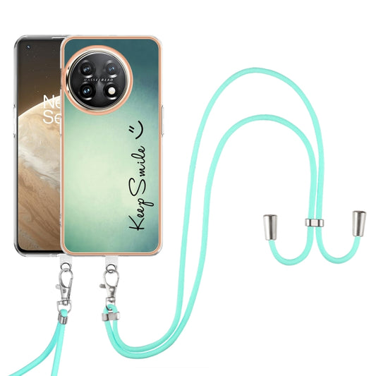 For OnePlus 11 Electroplating Dual-side IMD Phone Case with Lanyard(Smile) - OnePlus Cases by buy2fix | Online Shopping UK | buy2fix