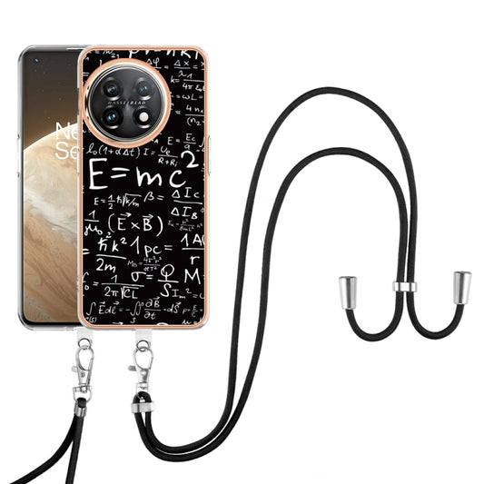 For OnePlus 11 Electroplating Dual-side IMD Phone Case with Lanyard(Equation) - OnePlus Cases by buy2fix | Online Shopping UK | buy2fix