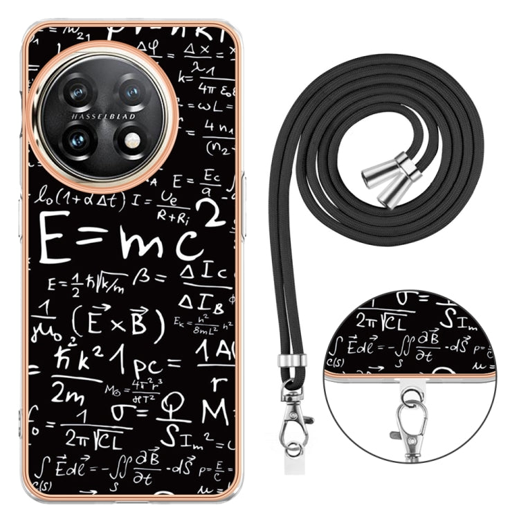 For OnePlus 11 Electroplating Dual-side IMD Phone Case with Lanyard(Equation) - OnePlus Cases by buy2fix | Online Shopping UK | buy2fix