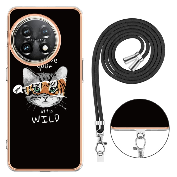 For OnePlus 11 Electroplating Dual-side IMD Phone Case with Lanyard(Natural Growth) - OnePlus Cases by buy2fix | Online Shopping UK | buy2fix