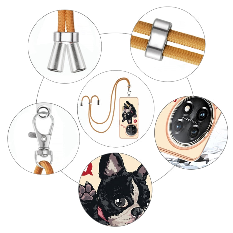 For OnePlus 11 Electroplating Dual-side IMD Phone Case with Lanyard(Lucky Dog) - OnePlus Cases by buy2fix | Online Shopping UK | buy2fix