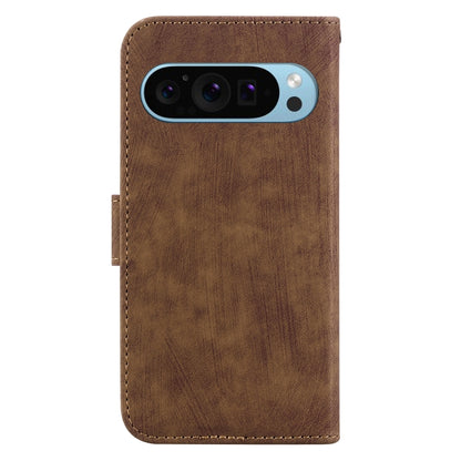 For Google Pixel 9 Pro Little Tiger Embossed Leather Phone Case(Brown) by buy2fix