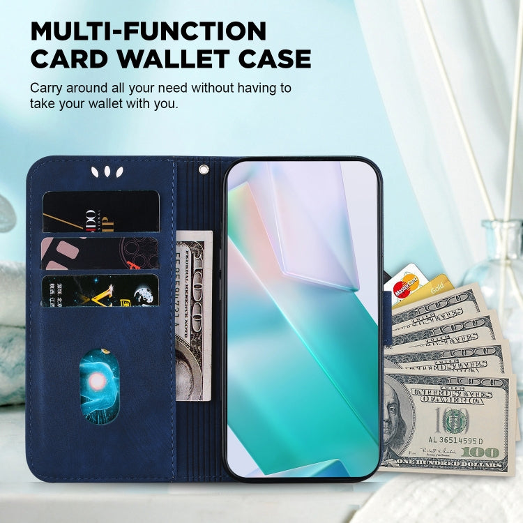 For Google Pixel 9 Pro Little Tiger Embossed Leather Phone Case(Dark Blue) by buy2fix