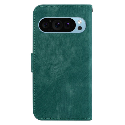 For Google Pixel 9 Little Tiger Embossed Leather Phone Case(Green) by buy2fix
