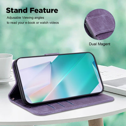 For Google Pixel 9 Little Tiger Embossed Leather Phone Case(Purple) by buy2fix