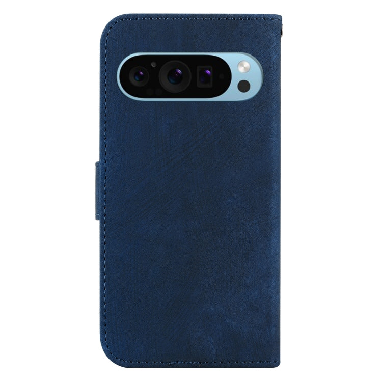 For Google Pixel 9 Little Tiger Embossed Leather Phone Case(Dark Blue) by buy2fix