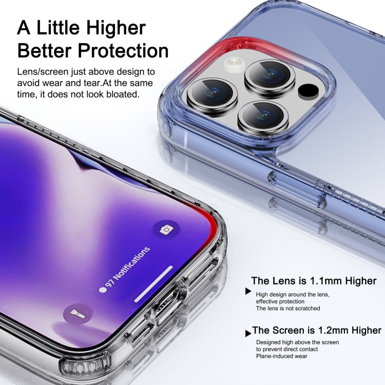 For iPhone 15 Pro iPAKY YG Series Transparent PC+TPU Phone Case(Transparent Purple) - iPhone 15 Pro Cases by iPAKY | Online Shopping UK | buy2fix