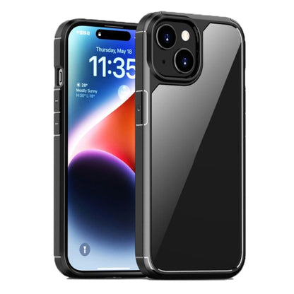 For iPhone 15 iPAKY YJ Series Transparent PC+TPU Phone Case(Black) - iPhone 15 Cases by iPAKY | Online Shopping UK | buy2fix