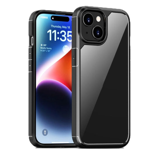 For iPhone 15 iPAKY YJ Series Transparent PC+TPU Phone Case(Black) - iPhone 15 Cases by iPAKY | Online Shopping UK | buy2fix