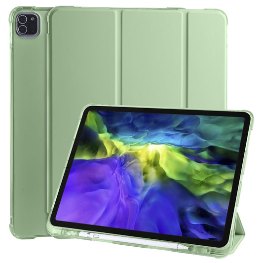 For iPad Air 13 2025 / 2024 / iPad Pro 12.9 (2020) / iPad Pro 12.9(2018) 3-folding Horizontal Flip PU Leather + Shockproof TPU Tablet Case with Holder & Pen Slot(Matcha Green) - iPad Pro 12.9 (2020) Cases by buy2fix | Online Shopping UK | buy2fix