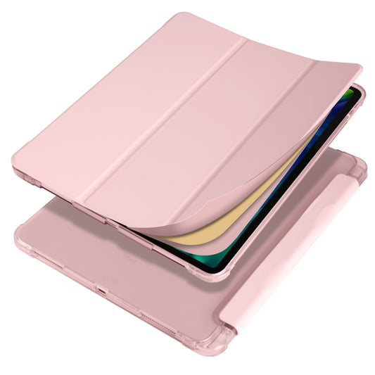 For iPad Air 13 2025 / 2024 / iPad Pro 12.9 (2020) / iPad Pro 12.9(2018) 3-folding Horizontal Flip PU Leather + Shockproof TPU Tablet Case with Holder & Pen Slot(Pink) - iPad Pro 12.9 (2020) Cases by buy2fix | Online Shopping UK | buy2fix
