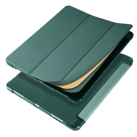 For iPad Air 13 2025 / 2024 / iPad Pro 12.9 (2020) / iPad Pro 12.9(2018) 3-folding Horizontal Flip PU Leather + Shockproof TPU Tablet Case with Holder & Pen Slot(Pine Green) - iPad Pro 12.9 (2020) Cases by buy2fix | Online Shopping UK | buy2fix