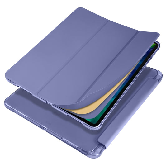 For iPad Air 13 2025 / 2024 / iPad Pro 12.9 (2020) / iPad Pro 12.9(2018) 3-folding Horizontal Flip PU Leather + Shockproof TPU Tablet Case with Holder & Pen Slot(Lavender Purple) - iPad Pro 12.9 (2020) Cases by buy2fix | Online Shopping UK | buy2fix