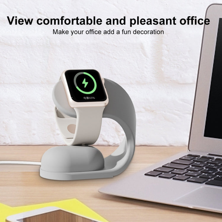 For Apple Watch Series Smart Watch U-shaped Silicone Charging Holder(Grey) by buy2fix