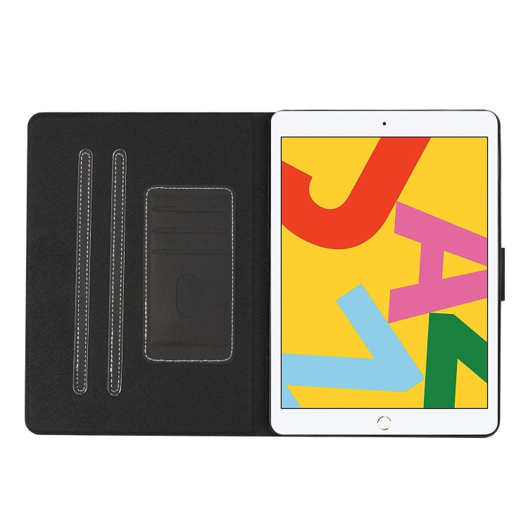 For iPad 10.2 Solid Color Horizontal Flip Leather Case with Card Slots & Holder & Sleep / Wake-up Function(Black) - iPad 10.2 Cases by buy2fix | Online Shopping UK | buy2fix