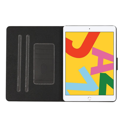 For iPad 10.2 Solid Color Horizontal Flip Leather Case with Card Slots & Holder & Sleep / Wake-up Function(Black) - iPad 10.2 Cases by buy2fix | Online Shopping UK | buy2fix