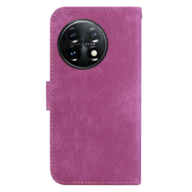 For OnePlus 11 Little Tiger Embossed Leather Phone Case(Rose Red) - OnePlus Cases by buy2fix | Online Shopping UK | buy2fix