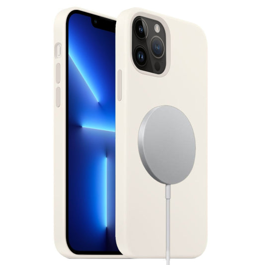 For iPhone 13 Pro Liquid Silicone Full Coverage MagSafe Phone Case(White) - iPhone 13 Pro Cases by buy2fix | Online Shopping UK | buy2fix