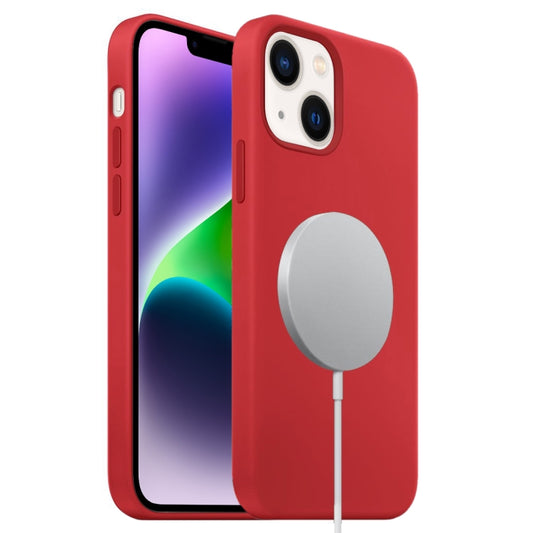 For iPhone 14 Liquid Silicone Full Coverage MagSafe Phone Case(Red) - iPhone 14 Cases by buy2fix | Online Shopping UK | buy2fix