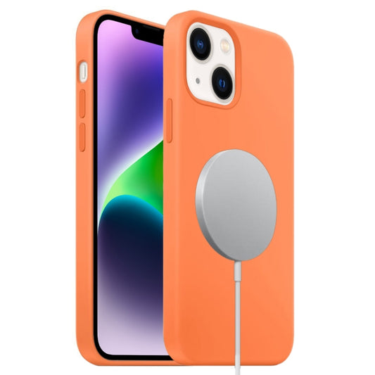 For iPhone 14 Plus Liquid Silicone Full Coverage MagSafe Phone Case(Orange) - iPhone 14 Plus Cases by buy2fix | Online Shopping UK | buy2fix