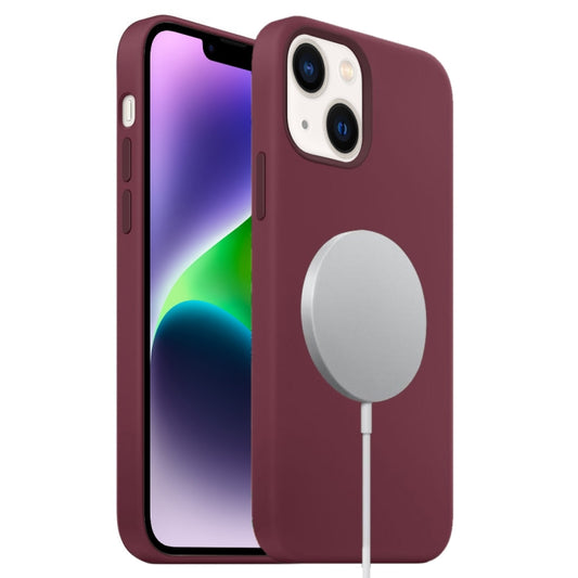 For iPhone 14 Plus Liquid Silicone Full Coverage MagSafe Phone Case(Wine Red) - iPhone 14 Plus Cases by buy2fix | Online Shopping UK | buy2fix