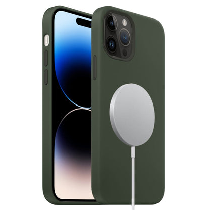 For iPhone 14 Pro Liquid Silicone Full Coverage MagSafe Phone Case(Deep Green) - iPhone 14 Pro Cases by buy2fix | Online Shopping UK | buy2fix