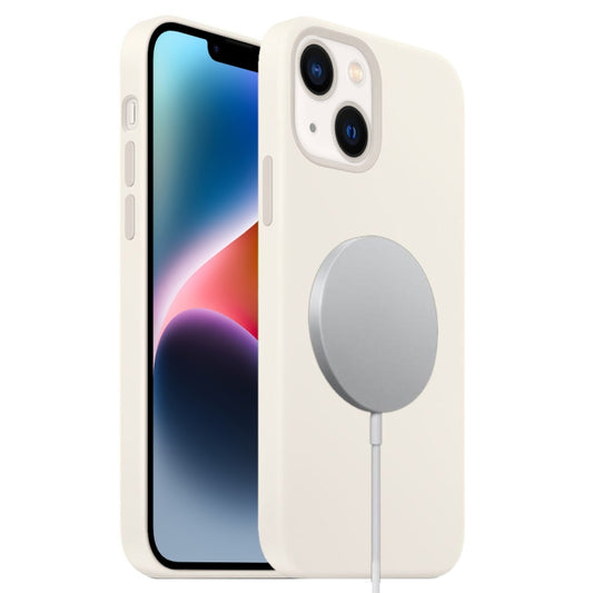 For iPhone 15 Liquid Silicone Full Coverage MagSafe Phone Case(White) - iPhone 15 Cases by buy2fix | Online Shopping UK | buy2fix