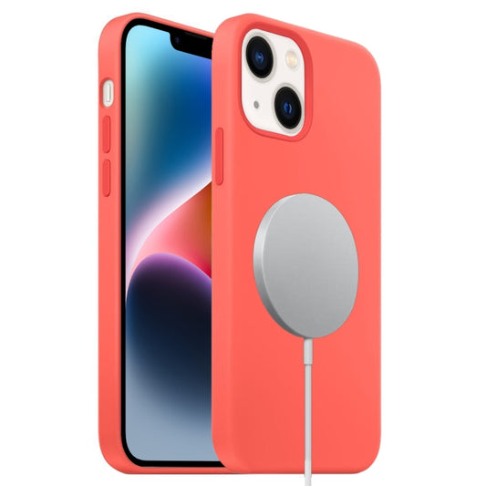 For iPhone 15 Liquid Silicone Full Coverage MagSafe Phone Case(Pink Orange) - iPhone 15 Cases by buy2fix | Online Shopping UK | buy2fix