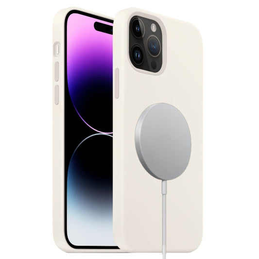 For iPhone 15 Pro Liquid Silicone Full Coverage MagSafe Phone Case(White) - iPhone 15 Pro Cases by buy2fix | Online Shopping UK | buy2fix