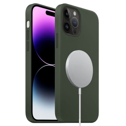 For iPhone 15 Pro Max Liquid Silicone Full Coverage MagSafe Phone Case(Deep Green) - iPhone 15 Pro Max Cases by buy2fix | Online Shopping UK | buy2fix