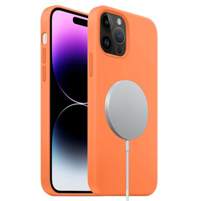 For iPhone 15 Pro Max Liquid Silicone Full Coverage MagSafe Phone Case(Orange) - iPhone 15 Pro Max Cases by buy2fix | Online Shopping UK | buy2fix