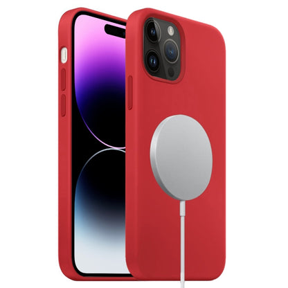 For iPhone 15 Pro Max Liquid Silicone Full Coverage MagSafe Phone Case(Red) by buy2fix