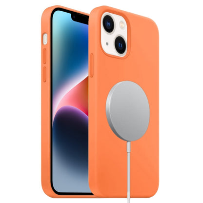 For iPhone 15 Plus Liquid Silicone Full Coverage MagSafe Phone Case(Orange) - iPhone 15 Plus Cases by buy2fix | Online Shopping UK | buy2fix