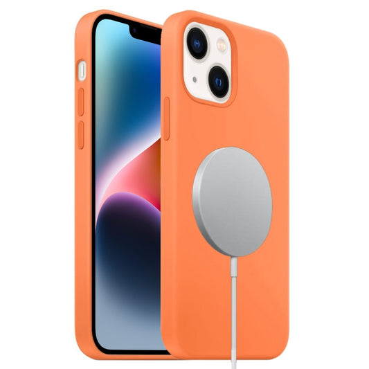 For iPhone 15 Plus Liquid Silicone Full Coverage MagSafe Phone Case(Orange) - iPhone 15 Plus Cases by buy2fix | Online Shopping UK | buy2fix