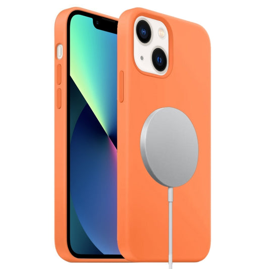 For iPhone 13 Liquid Silicone Full Coverage MagSafe Phone Case(Orange) - iPhone 13 Cases by buy2fix | Online Shopping UK | buy2fix