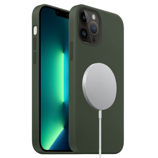 For iPhone 13 Pro Max Liquid Silicone Full Coverage MagSafe Phone Case(Deep Green) - iPhone 13 Pro Max Cases by buy2fix | Online Shopping UK | buy2fix