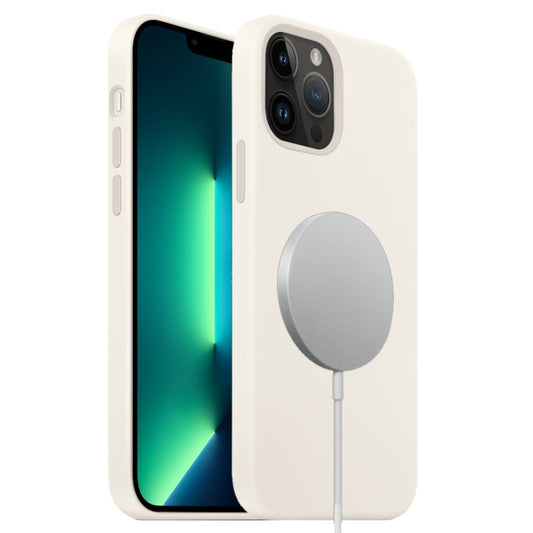 For iPhone 13 Pro Max Liquid Silicone Full Coverage MagSafe Phone Case(White) - iPhone 13 Pro Max Cases by buy2fix | Online Shopping UK | buy2fix