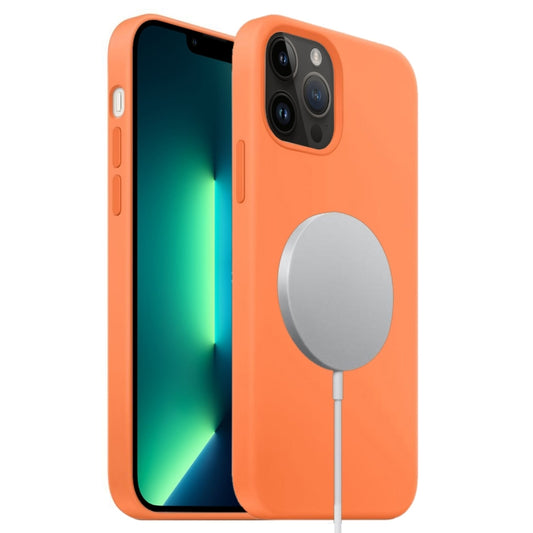 For iPhone 13 Pro Max Liquid Silicone Full Coverage MagSafe Phone Case(Orange) - iPhone 13 Pro Max Cases by buy2fix | Online Shopping UK | buy2fix