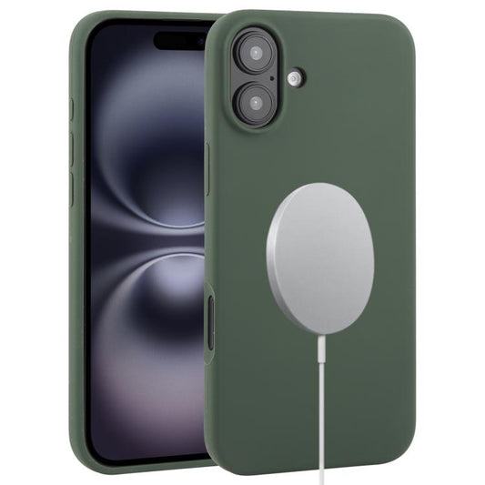 For iPhone 16 Plus Liquid Silicone Full Coverage MagSafe Phone Case(Deep Green) - iPhone 16 Plus Cases by buy2fix | Online Shopping UK | buy2fix