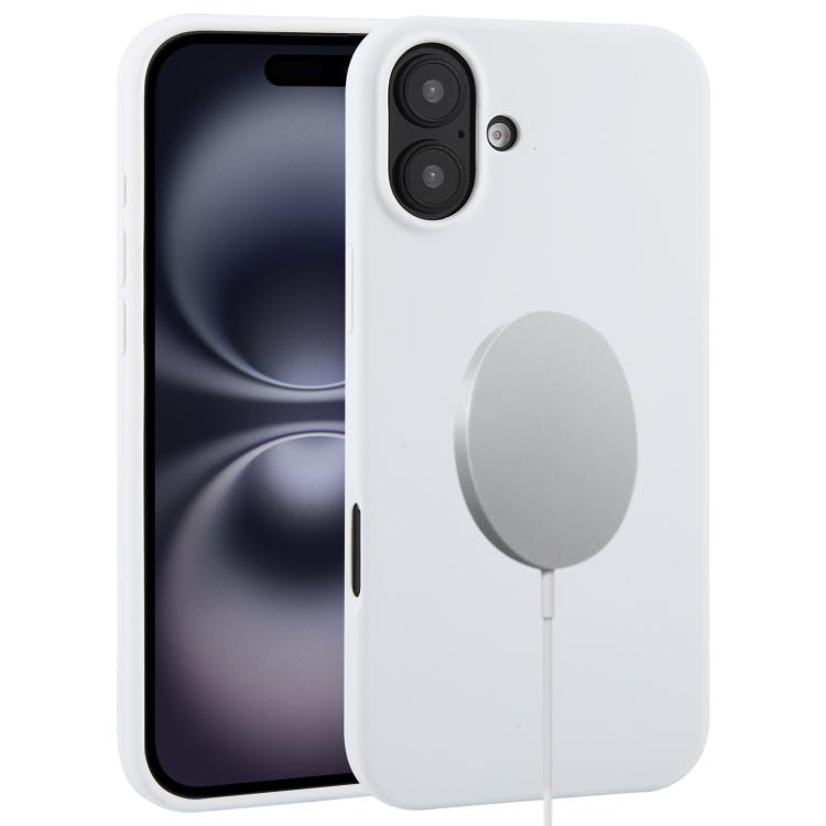 For iPhone 16 Plus Liquid Silicone Full Coverage MagSafe Phone Case(White) - iPhone 16 Plus Cases by buy2fix | Online Shopping UK | buy2fix