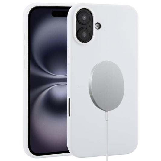 For iPhone 16 Plus Liquid Silicone Full Coverage MagSafe Phone Case(White) - iPhone 16 Plus Cases by buy2fix | Online Shopping UK | buy2fix