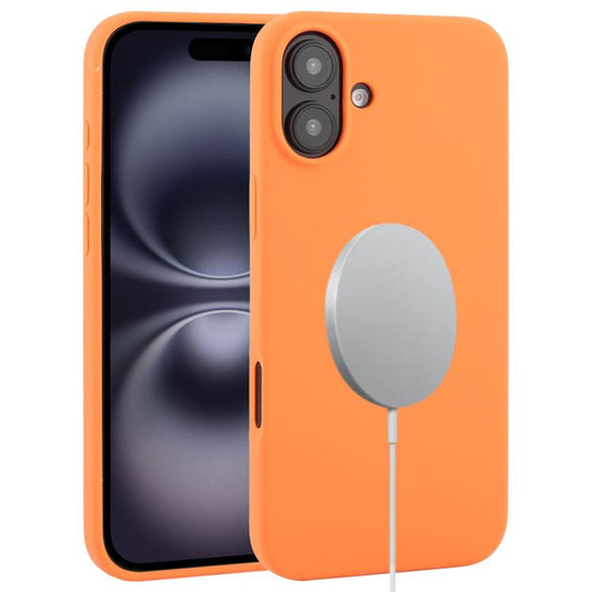 For iPhone 16 Plus Liquid Silicone Full Coverage MagSafe Phone Case(Orange) - iPhone 16 Plus Cases by buy2fix | Online Shopping UK | buy2fix