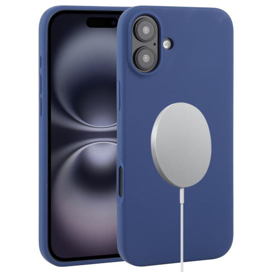 For iPhone 16 Plus Liquid Silicone Full Coverage MagSafe Phone Case(Navy Blue) - iPhone 16 Plus Cases by buy2fix | Online Shopping UK | buy2fix