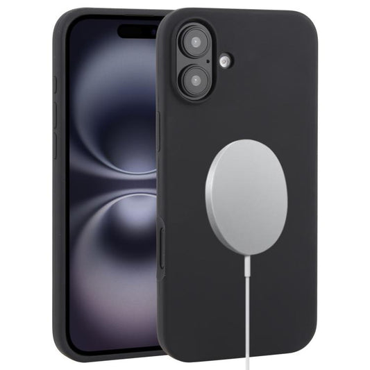 For iPhone 16 Plus Liquid Silicone Full Coverage MagSafe Phone Case(Black) - iPhone 16 Plus Cases by buy2fix | Online Shopping UK | buy2fix