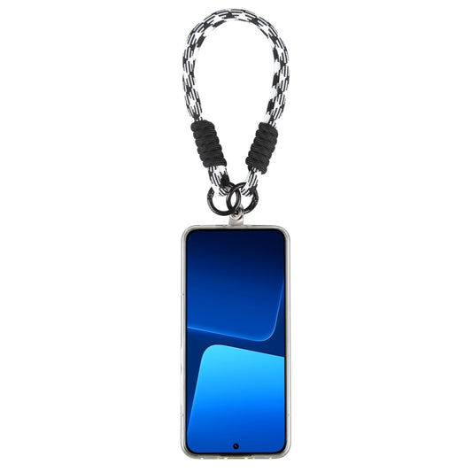 Dopamine Color Double Buckle Twist Rope Short Lanyard(Black White) - Lanyards & Wrist Straps by buy2fix | Online Shopping UK | buy2fix