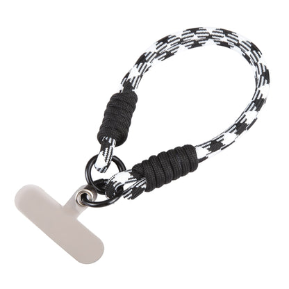Dopamine Color Double Buckle Twist Rope Short Lanyard(Black White) - Lanyards & Wrist Straps by buy2fix | Online Shopping UK | buy2fix