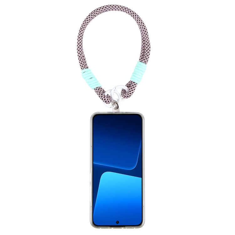 Dopamine Color Double Buckle Twist Rope Short Lanyard(Black Pink White) - Lanyards & Wrist Straps by buy2fix | Online Shopping UK | buy2fix