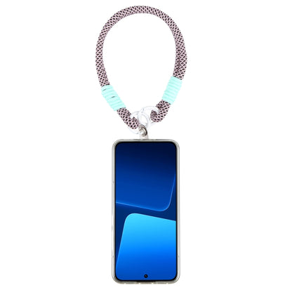 Dopamine Color Double Buckle Twist Rope Short Lanyard(Black Pink White) - Lanyards & Wrist Straps by buy2fix | Online Shopping UK | buy2fix