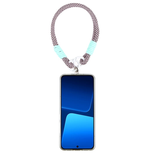 Dopamine Color Double Buckle Twist Rope Short Lanyard(Black Pink White) - Lanyards & Wrist Straps by buy2fix | Online Shopping UK | buy2fix